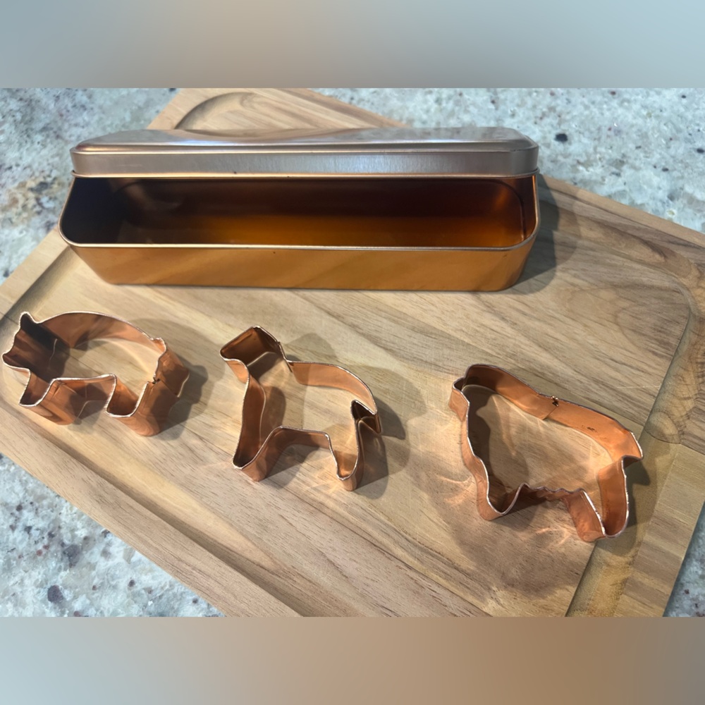Bronze colored animal cookie cutters